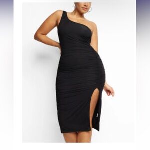 Shapellx Women’s Black Shapewear Bodycon Thigh Split Dress Sz S NWOT